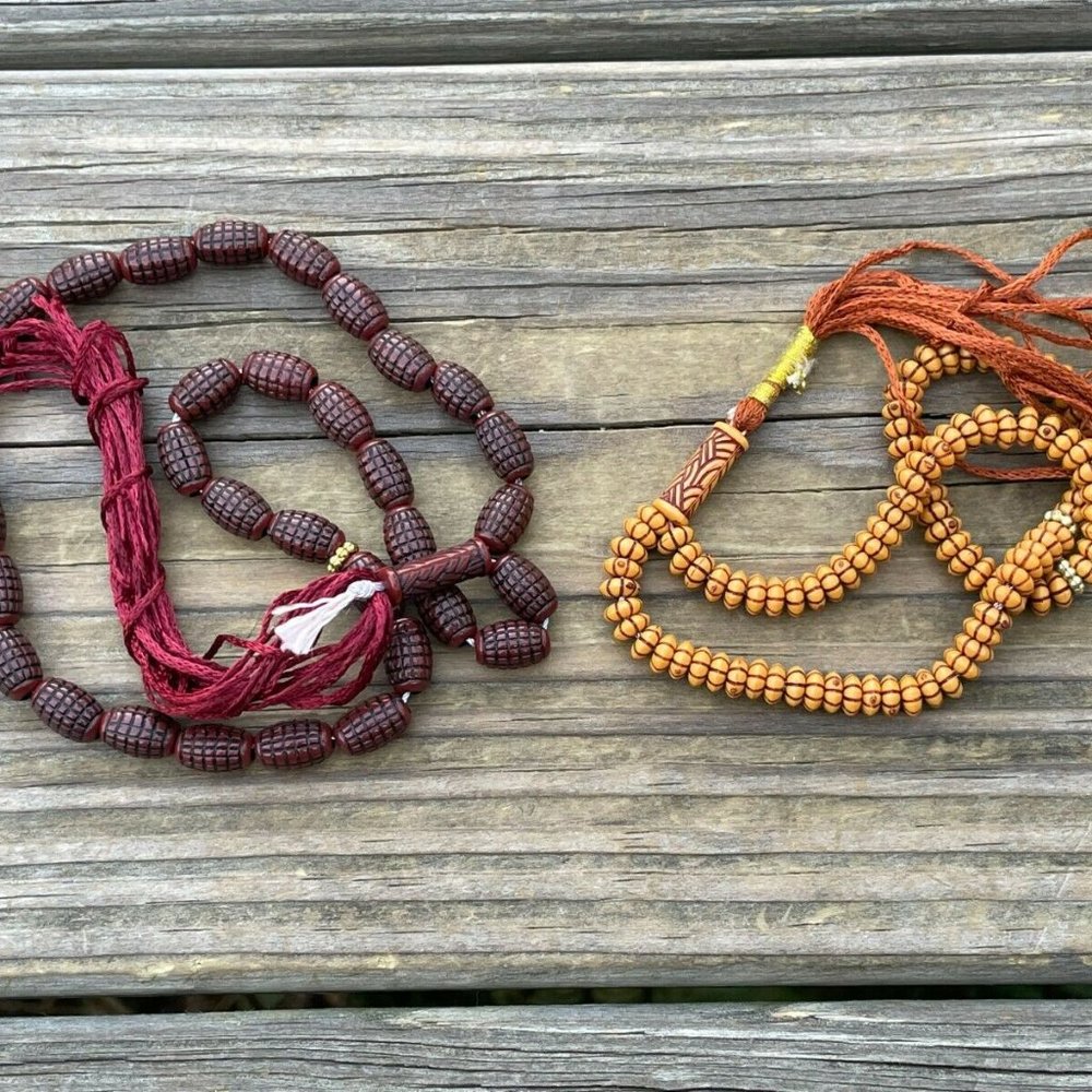 Tasbeeh Prayer Beads Islamic Religious Beads Brown Tan Plastic Tasbeh Lot of 2